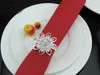 20pcs Silver Plated Rhinestone Beaded Flower Napkin ring Serviette Buckle Holder Hotel Wedding Party Favour Decor
