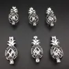 10 PC ananas Essential Oil Diffuser smyckeproduktion ger silverpläterad hänge - plus din egen pärlsten gör det Mor291r