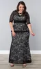 2022 Lace Applique Plus -Size -Kleider boer Batteau Nacken mit Ärmeln Mütter Party Abschlusskleid Abendkleid für besondere Anlässe Flo6529587