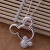 Sprzedaż naszyjnik marki z cyrkonem Plated 925 Sterling Silver Cute Mouse jest najlepszym prezentem dla dziewczyn Najwyższej jakości Darmowa wysyłka