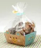 Mignon ours translucide plat ouvert sac CakeCookie Wrappers, bonbons, paquet (95 set/lot 1 set = 1 sac + 1 base de papier + Clip Tie)