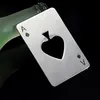 Roestvrijstalen flesopeners speelkaart Ace van schoppen poker soda bier cap opener creditcard portemonnee bar gereedschap creatieve nieuwigheid mannen geschenken