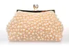 Nytt mode två kedjor Kvinnor Pearl Evening Bag Clutch Gorgeous Bridal Wedding Party Handbag 208e