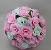 Roses artificielles élégantes en soie 12 ", 10 couleurs, boule à embrasser, ornements pour mariage, noël, fournitures de décoration de fête