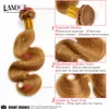 Honey Blonde Brazilian Body Wave Human Hair Weaves Bundles Color 27 Peruvian Malaysian Indian Eurasian Russian Virgin Remy Hair E7607674