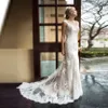 Amazing Lace Appliques Wedding Dress Mermaid Sexy Keyhole Back Beaded Robe de mariee V-Neck Bridal Gowns