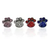 4 Colors Paw Style 10mm Rhinestone Diamante Dog Pet Charms DIY Slider Charms Personalized 328M