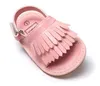 2016 Summer Rubber Sole Soft Leather Tassel Baby Sandals Tassel Design Baby Summer Prewalker Soft Sole äkta läder Baby Moccas8480406
