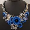 Мода Ожерелья Прозрачный Большой Смолы Женщины Ожерелье Кристалл Цветок Старинные Колье Заявление Ожерелье Ювелирные Изделия