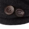 Unisex Casual Beanie Kafatası Düğmeleri% 100 Yün Kuşa Kesli Şapka Kış Klasik Sıcak Cloche Earmuffs Bonnet T178