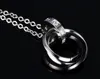 New Design Sweet Lovers' Couple Black Rose Gold Stainless Steel Round Ring Style Necklace Pendant Sparking Crystals CZ Women Men