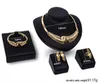 Afrikanische Schmuck Sets 18k Gold Plated Kristall Halskette Ohrring Armband Ring Braut Hochzeit Schmuck Set
