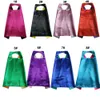 Plain Color 70*70cm 2layer kids superhero cosplay costume satin cape Halloween Cosplay Superhero Capes for kids