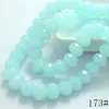 Toptan-Toptan 40 adet 8mm Rondelle Faceted Kristal Yeşim Porselen Cam Gevşek Spacer Boncuk Işık Sky Blue Jade