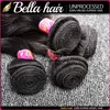 Bella Hair Peruano Onda Corporal Feixes de Cabelo 5x5 Fechamento 10-34 polegadas Brasileiro Natural Preto Virgem Tece com LaceClosure