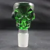Skull Design Tigela de vidro 18,8 mm ou 14,5 mm quatro cores de 7 mm de espessura para bongos de glass e bolhas de vidro frete grátis