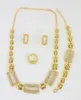 Fashion Bridal Wedding Party Necklace 18K Gold Plated African Crystal Jewelry Set