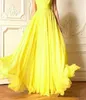 High Quality! New Yellow Chiffon Prom Dresses V-Neck Pleats Ruched Chiffon Floor Length Ladies Formal Dress Party Gowns Custom Made P117 Top