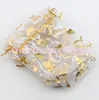 10colors 7X9cm Open Gold Silver Heart Small Organza Jewelry Pouches Bags GB040 100pcs lot250N