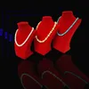 Red Velvet Kit Display per gioielli in legno Mannequin Ritratto Collana Busto Ciondolo Supporto per rack