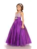 Bright Fioletowy Biały Czerwony Niebieski Tulle Kalter Kwiat Girl Dresses Girls 'Pagewes Sukienki Wakacje Urodziny Dresses Custom SZ 2-14 TF114060