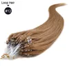 Micro Loop Remy Hair Extensions 18 "20" 22 "24" Indian Virgin Hair Straight Keratin Hair 100g / lot 1G / Strand 13 Kleuren