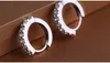 925 Sterling Silver Round Circle Hoop Earrings Fashion Jewelry Retro Single Row Zircon Diamond Crystal Super Blink Earring for Women Girls