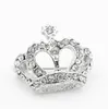 1 inch Vintage Look Rhodium Silver Plating Clear Rhinestone Crystal Diamante Crown Pageant Gift Pins Broche