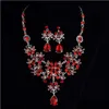 Water Drop Crystal Rhinestone Necklace Earring Sets Bruiloft Bruids Sieraden Set Vrouwen Girl Party Accessoires