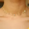 Eleganta kvinnor bröllopsgåva vatten droppe tår droppe cz charm choker mode smycken dainty brud cz uttalande choker halsband