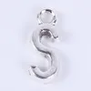 2015New Fashion Antique Silver Copper Plated Metal Alloy Selling A-Z Alphabet Letter S Charms Floating 1000pcs Lot #019x249J