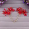6 Pieces New Bridal Hair Accessories Flowers Beads Bride Hair Pearl Pins Comb Wedding Dresses Accessory Charming Headpieces RedWh8993293