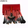 Zoreya 2017 Beauty 21pcs High Quality Sable Hair Makeup Brush Set Fan Powder Foundation Eyeshadow Blending Lip Brushes Tool