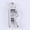 2015New Fashion Antique Silver Copper Plated Metal Alloy Selling A-Z Alphabet Letter R Charms Floating 1000pcs Lot #018x205H