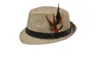 Ny sommar trilby fedora hattar halm med fjäder för mens mode jazz panama strand hatt 10st / lot