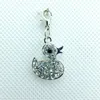 Gratis verzending Nieuwste Mode Charms Legering 4 Kleur Rhinestone Duck Lobster Clasp Drijvende Charms DIY Sieraden Accessoires