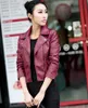 Совершенно новая весенняя женская кожаная куртка Red Black Pu Plus Buse Jackets Motorcycle Кожаная куртка Slim Casual Coat2079585