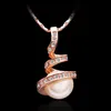 Promotion Sale 925 silver&gold&18k rose gold Pearl necklace Christmas fashion 925 Silver necklace jewelry FREE Shipping 1389