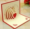 Invitations de décoration de mariage découpées au Laser 3D cartes de voeux d'amour de coeur cartes postales de la saint-valentin fournitures de fête de fête