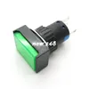 Retângulo Verde Auto Travamento Trinco Interruptor de Botão + DC24V Llight NO-COM-NC 16mm 5Pin 3A 25 PÇS / LOTE