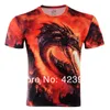 W1209 2015 vendita calda di alta qualità drago di fiamma stampato 3d t-shirt, multicolore punk 3d manica corta da uomo tee shirt plus size xs-6xl