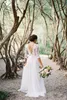 2019 New Bohemian Wedding Dresses Lace Long Sleeves Vneck Low Back Aline Chiffon Plus Size Summer Beach Country Bridal Wedding G2394792