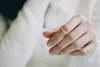 Moda Biżuteria Żelazo Jezus Sideways Double Cross Cuff Finger Religijny Pierścień Dla Kobiet Stretch Girl Ringswholesale Darmowa Wysyłka