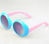 Unisex çocuklar yuvarlak şeker renkleri 400 koruyucu tonlar çocuk gözlük kızlar kızlar moda güneş gözlükleri açık bebek sevimli gözlükler PCS/lot