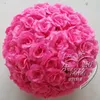 RODE ROSE HANGING BALL Kunstmatige encryptie Rose Silk Flower Kissing Balls for Wedding Party Centerpieces Decoraties