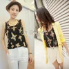 2014 Sommer Nova Moda Feminina Girt 8 Estilo de impressão Casual Chiffon Vest Top Tanque Sem Mangas Camisa Blusa b11 15908