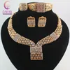 Ny Nobler Dubai Design Fashion Costume Crystal Halsband Hitta Dubai 18K Guldpläterade Gorgeous Shining Smycken Sets
