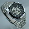 Reloj de pulsera de moda para hombre con esqueleto mecánico de cuerda automática de la marca WINNER de acero inoxidable 2023