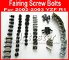 Ny professionell motorcykel Fairing Screws Bolt Set för Yamaha 2002 2003 YZFR1 YZF R1 02 03 Svart Aftermarket Fairings Bolts Skruvdelar