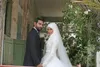 Modest Muslim Wedding Dress A Line Crew Neck Long Sleeves Bridal Gowns Beaded Lace Appliques Puffy Tulle Skirt Sash Bow Custom Made